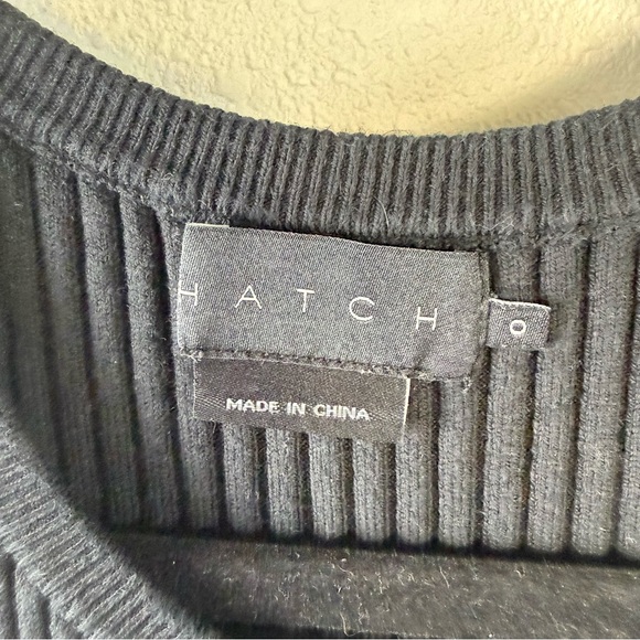 Hatch Alexis Ribbed Knit Dress Black Cotton Blend Maternity Casual Women’s XS - Picture 7 of 11